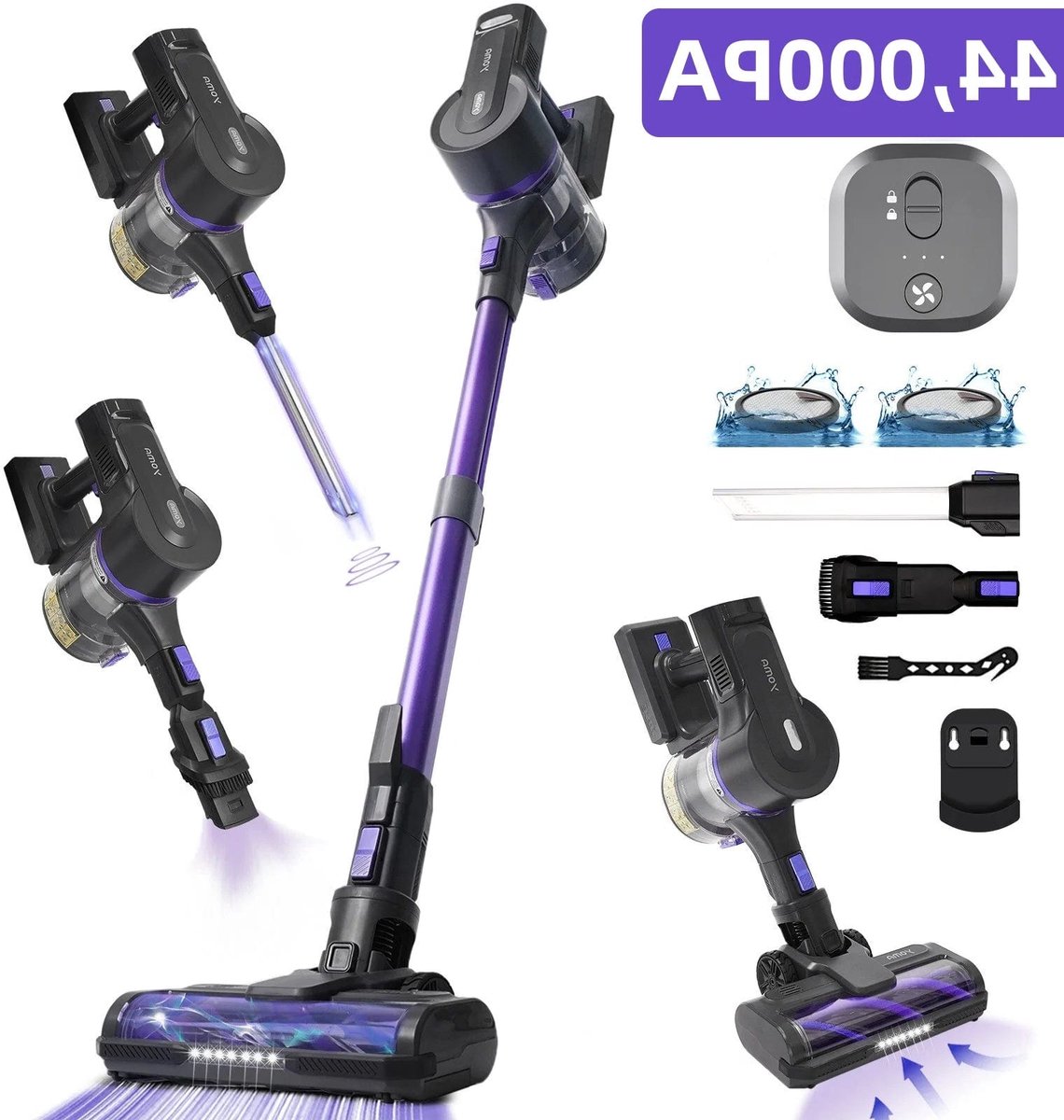 Draadloze Steelstofzuiger – Steelstofzuiger – Snoerloze Stofzuiger – Handstofzuiger – Accu Stofzuiger – 2500 mAh Batterij – 1,2 Liter Stofbak
