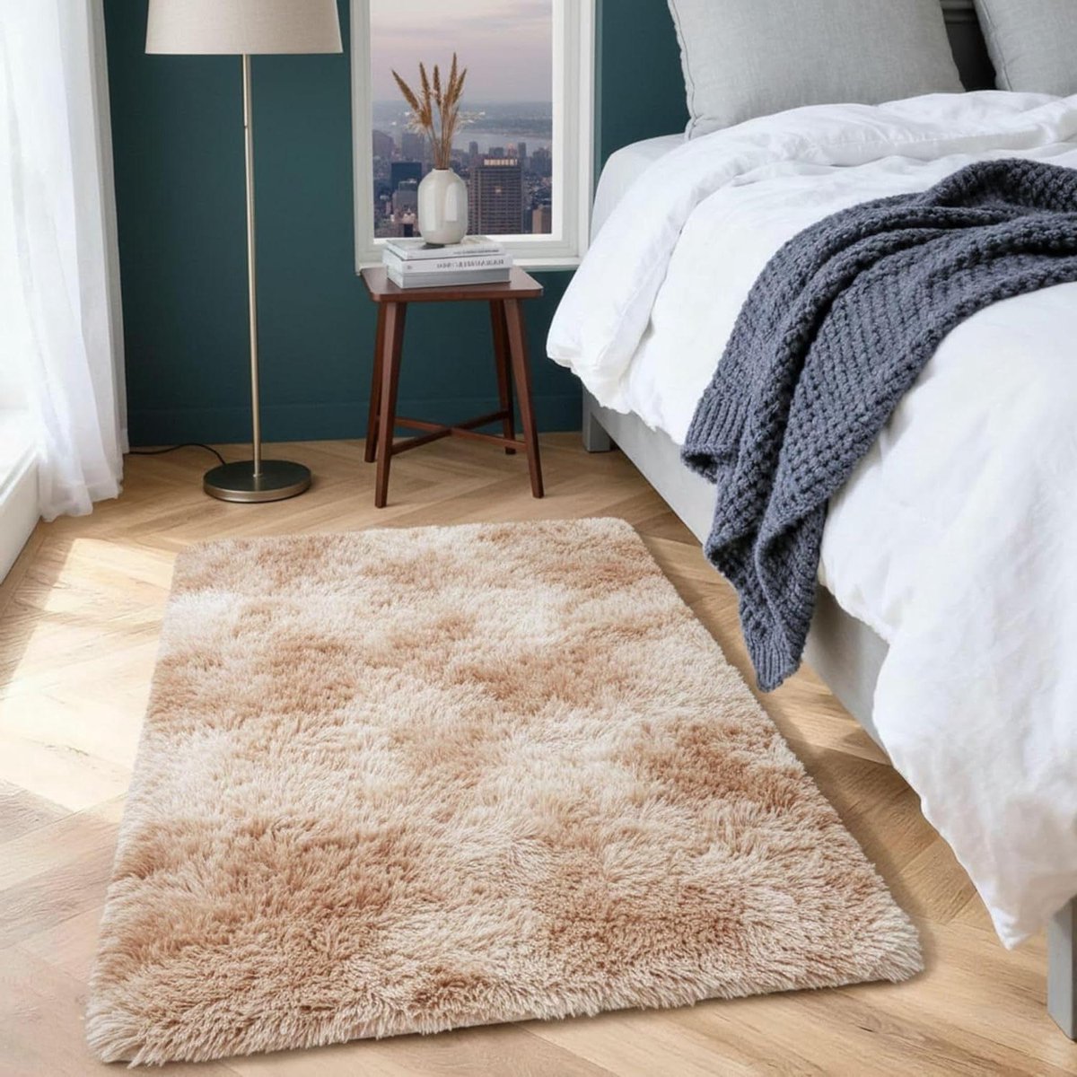 Woonkamer vloerkleed - Zachte Pluche vloerbedekking - Ontspannen Sfeer Creëren - Anti-slip