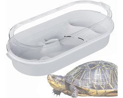 Kleine Schildpad Tank - Reptielen Habitat - Kleine Huisdieren - Vier Gebieden - 35x20x15 cm - Helder