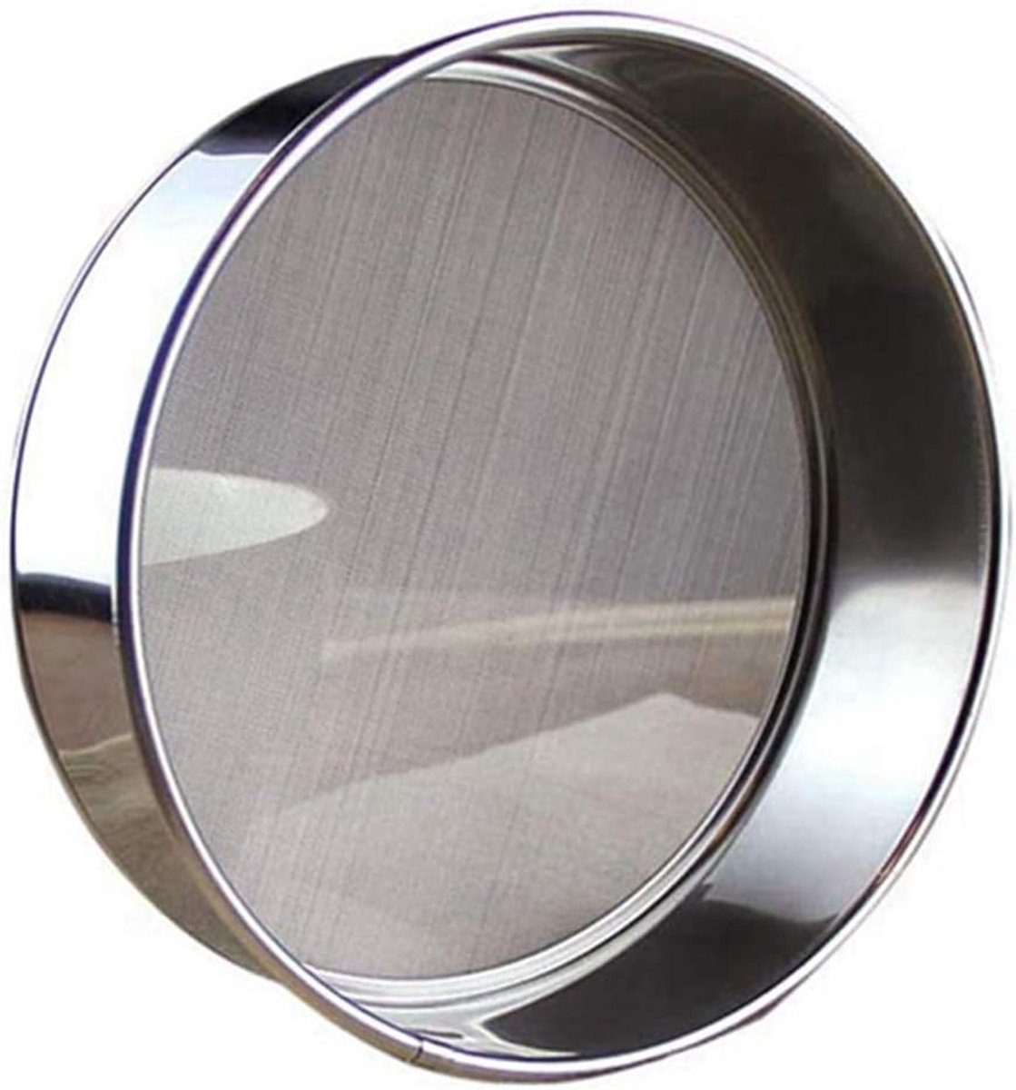 Stainless Steel Flour Sieve - Fine Mesh - For Baking And Sifting - 1 Stuk - Wit