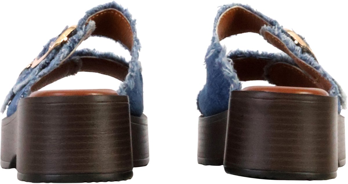 Sandalen met sleehak om aan te trekken