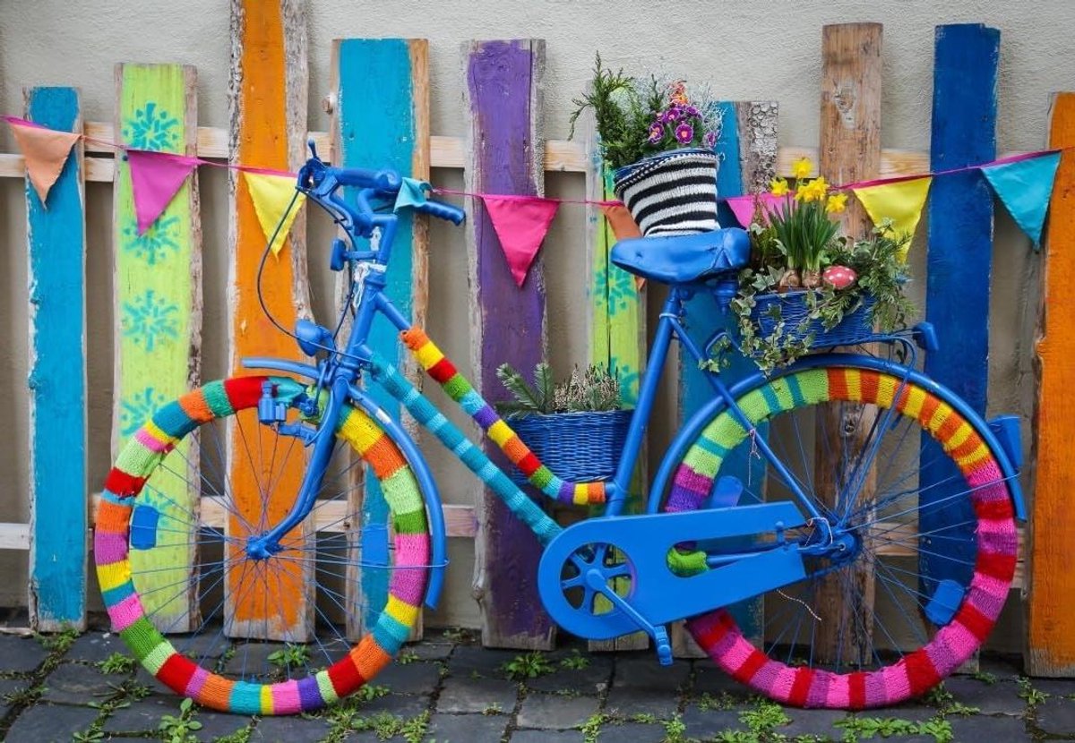Legpuzzel Fiets - Puzzel Kleurrijk - Ontspanning Thuis - 1000 Stukjes - 69 x 47.80 cm - Meerkleurig