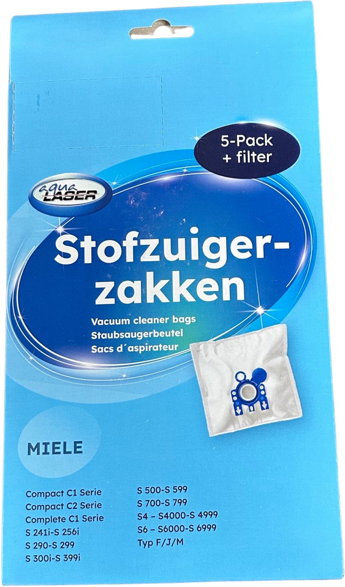 Aqua Laser Stofzuigerzakken - Set van 30 - Inclusief 6 filters - Geschikt voor Miele F/J/M/H