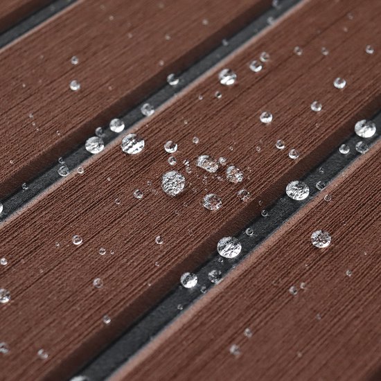 EVA Teak Foam Bootmat Pro Series – Zelfklevende Premium Decking Mat – Anti-Slip Bootvloer – 240x60 cm – Donker bruin met Zwarte Lijnen – TeakFoamShop