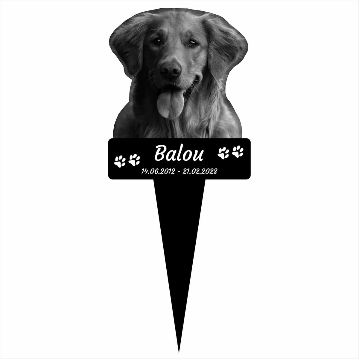 Grafsteen Hond - Herdenkingsbord Dier - Herdenking Tuin - Weerbestendig Aluminium - 25x25cm