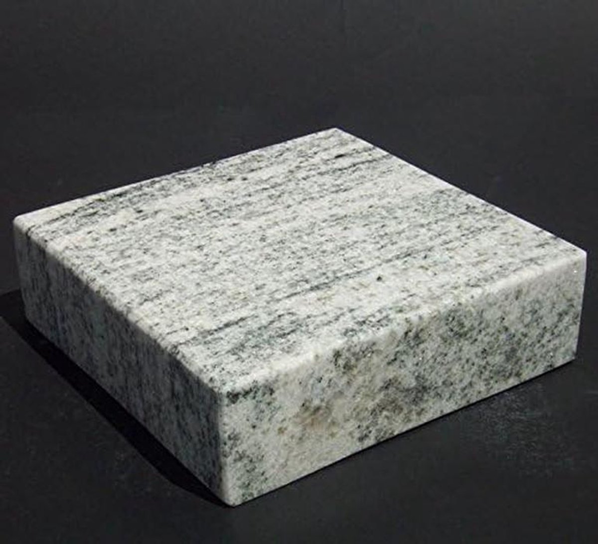 Granieten Sokkel - Voetplaat Vaas - Grafdecoratie - Hoogglans Gepolijst - 20x20x5 cm - Wit