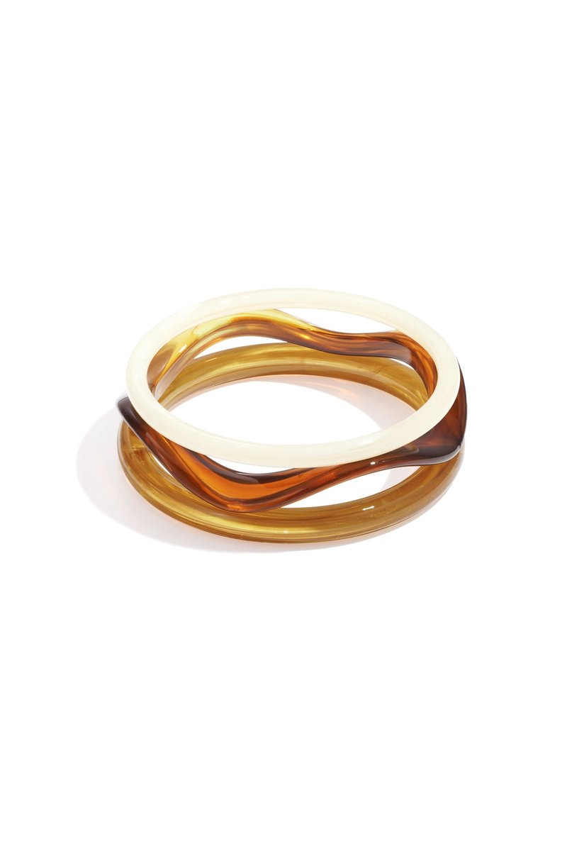 Acryl armbanden effen kleur casual dagelijks eenvoudig serie dames sieraden - tan