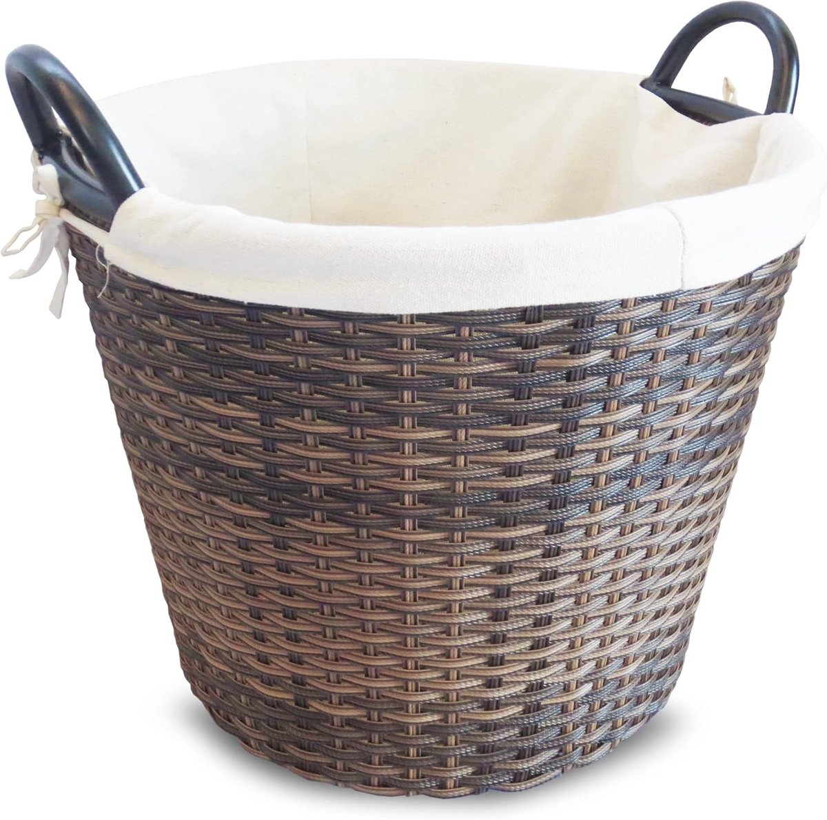Brandhoutmand - Hout Opslag - Haardhout Opslag - Robuust Polyethyleen Frame - 48cm Diameter - Bruin
