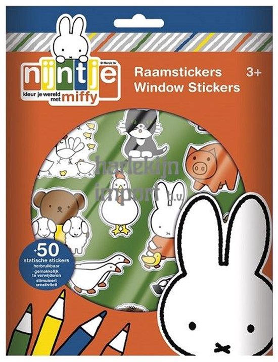 Nijntje raamstickers, niet permanente verplaatsbare stickers met speelachtergrond - educatief speelgoed junior vanaf 3 jaar - Bambolino Toys