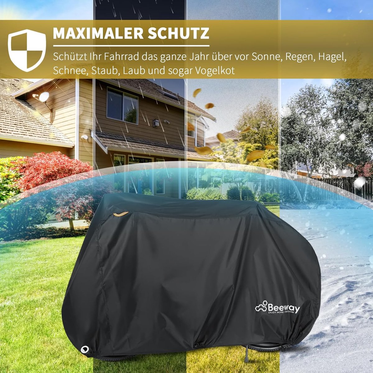 Fietsafdekking - Fietsgarage Zeil - Fiets Beschermen - Waterdicht Oxford Materiaal - 200 x 110 x 70 cm - Zwart