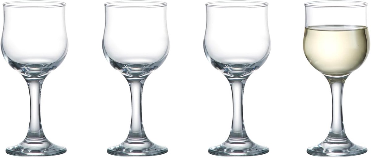 Witte wijnglazen - Tulip glazen - Thuis serveren - Vaatwasmachinebestendig - 20 CL - Helder