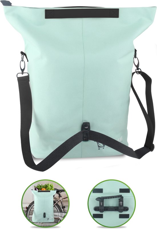 Ekostar® - Fietstas enkel - Shopper tas met rits - 16 liter - Mint van Ekostar — afbeelding 2