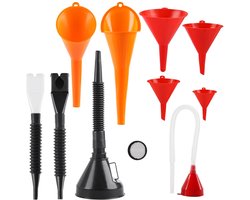 Auto olie trechter - 11 stuks - Trechter - met flexibele tuuit en filter - Auto Accessoires - bezinetrechter - voor water, benzine, koelvloeistof, motorolie