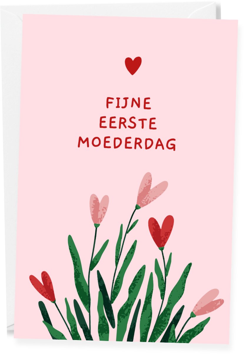 Eerste Moederdag Wenskaart – Felicitatiekaart nieuwe mama / eerste keer moeder - Ansichtkaart - (10x15 cm incl. envelop)