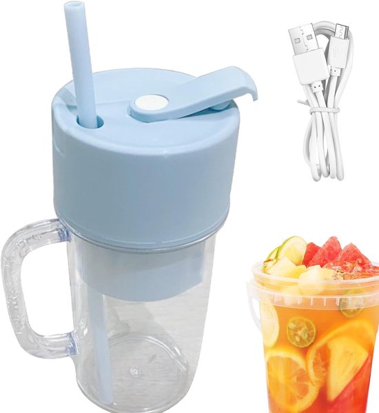 Draagbare Sapcentrifuge - Mini Blender - Gezonde Smoothies - Oplaadbaar 800 mAh - 400 ml Inhoud - Zwart van Merkloos — afbeelding 5