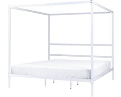 Hemelbed Frame - Luxe Bed - Slaapkamer Inrichting - Robuuste Staalconstructie - 180x200 cm - Wit