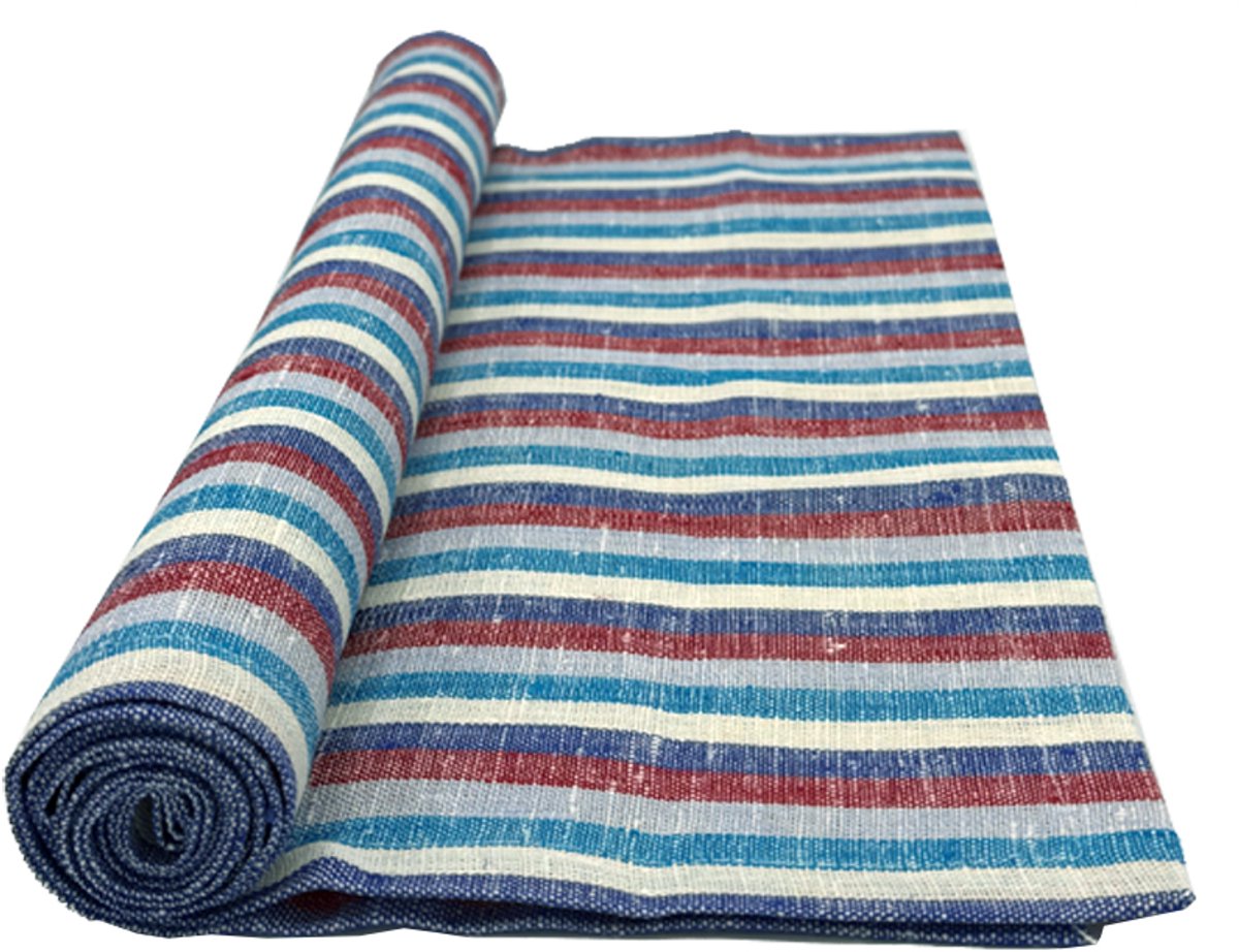 Maya tafelloper stripe ultra oceaan 40 x 140 - set van 3