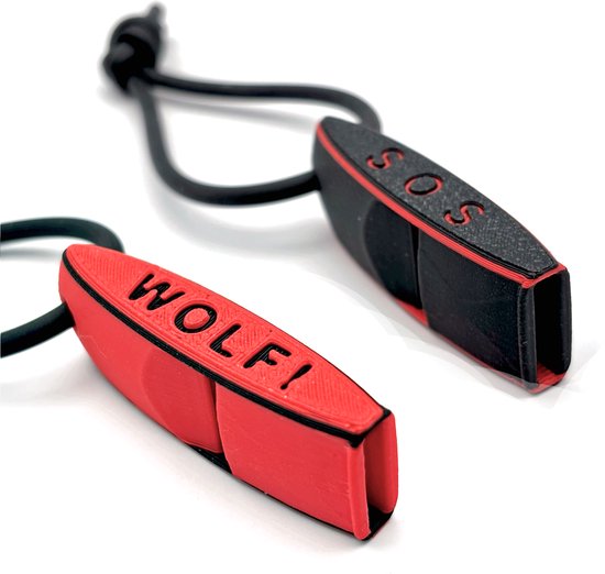 Morten Beck Design - Zweeds Anti Wolven Fluitje + SOS fluitje - Ons succesvolle duo - Rubber koord - Zéér hard wolvenfluitje - Tegen wolven en wilde zwijnen - Zelfverdediging