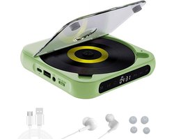 CD Speler - Draagbare Bluetooth-cd-speler met USB-C-snelladen - Ultradun en compact - Ondersteunt CD/CD-R/CD-RW/MP3/WMA-formaten - Geschikt voor zowel reizen als thuisgebruik - 3.5 MM AuxIngebouwde speaker - Met oortjes en datakabel - 2000mah