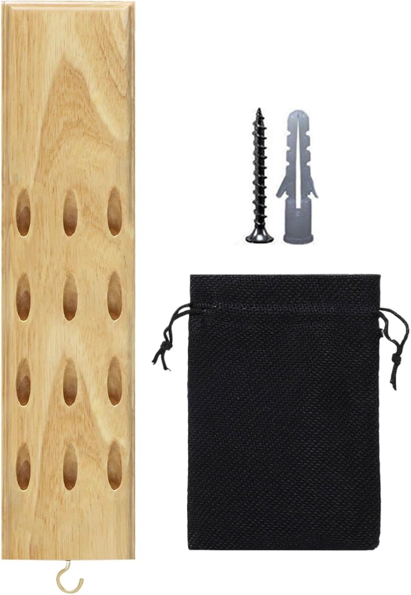 Darthouder Wandmontage - Dartrek Opbergrek - Darts Presenteren - Houten Constructie - 40x10cm - Natuurlijk Hout