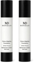 Mondain Changing Foundation 2 stuks – Nooit meer verkeerde kleur – Meekleurende foundation – 2x 30ml