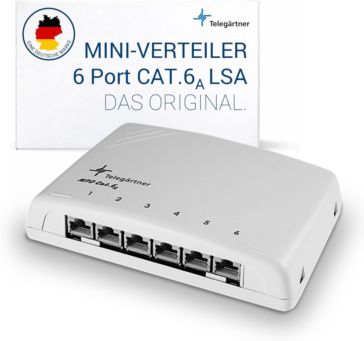 Patchverdeler RJ45 - Netwerkverdeler Switch - Netwerk Installatie - Cat.6A Diep - 164x110x34mm - Grijs