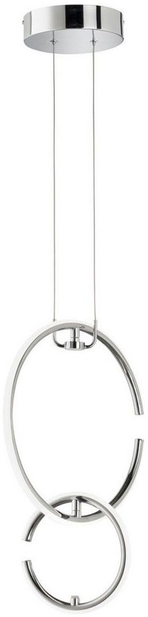 Ronde LED hanglamp ring hanglamp keukenlamp hangend LED, 2 vlammen, chroom modern, 1x LED 4,5W 450Lm 4000K, LxBxH 35x21x230cm, WOFI 6989.02.01.0600