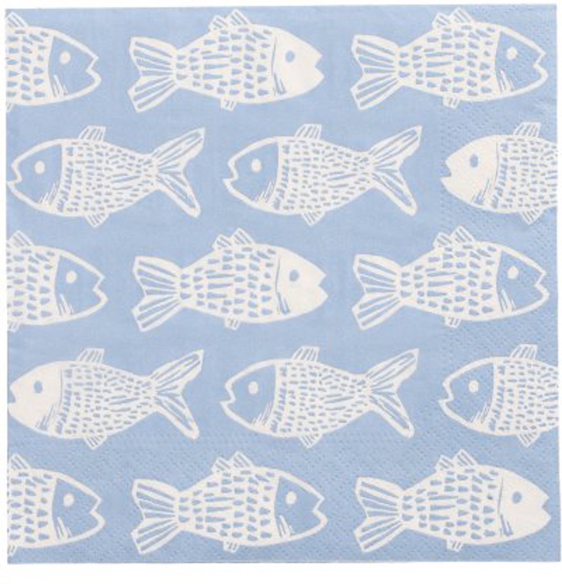 10x 20 Servetten 3-laags 1/4 vouw 33 cm x 33 cm Fish