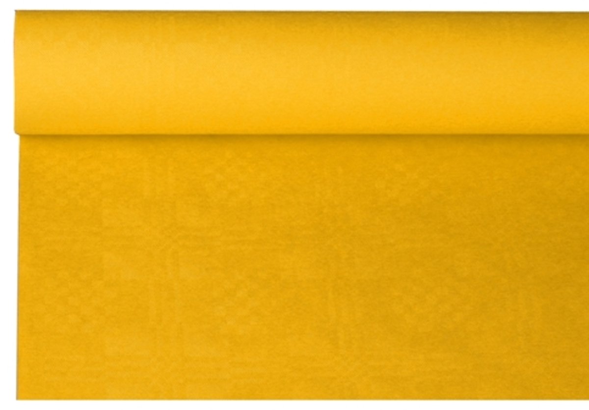 12x Tafelkleed papier met damastprint 8 m x 12 m geel