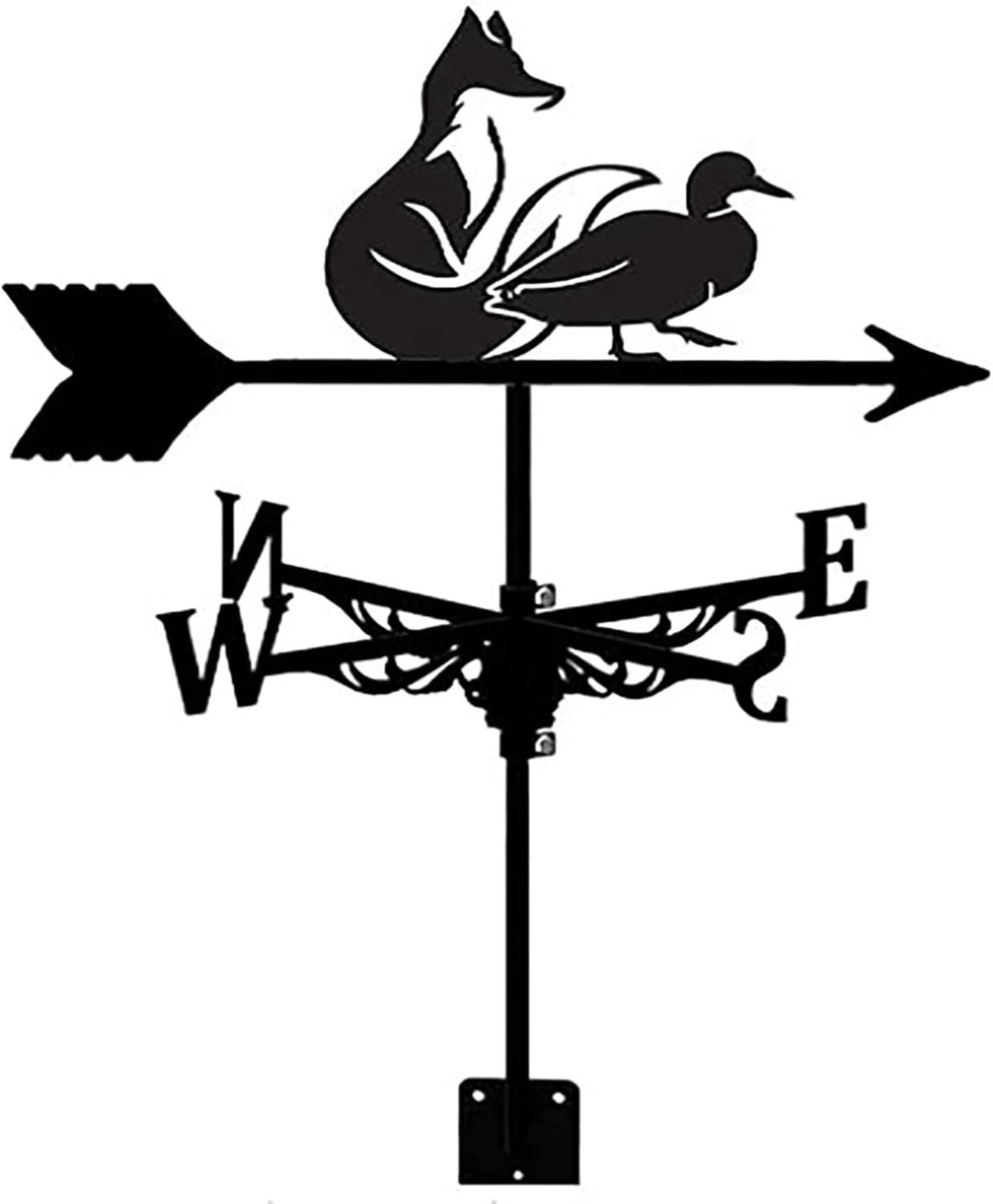 Koperen Windwijzer - Tuin Decoratie - Buiten Weer Indicatie - Roestvrij Staal - 45x32cm - Zwart
