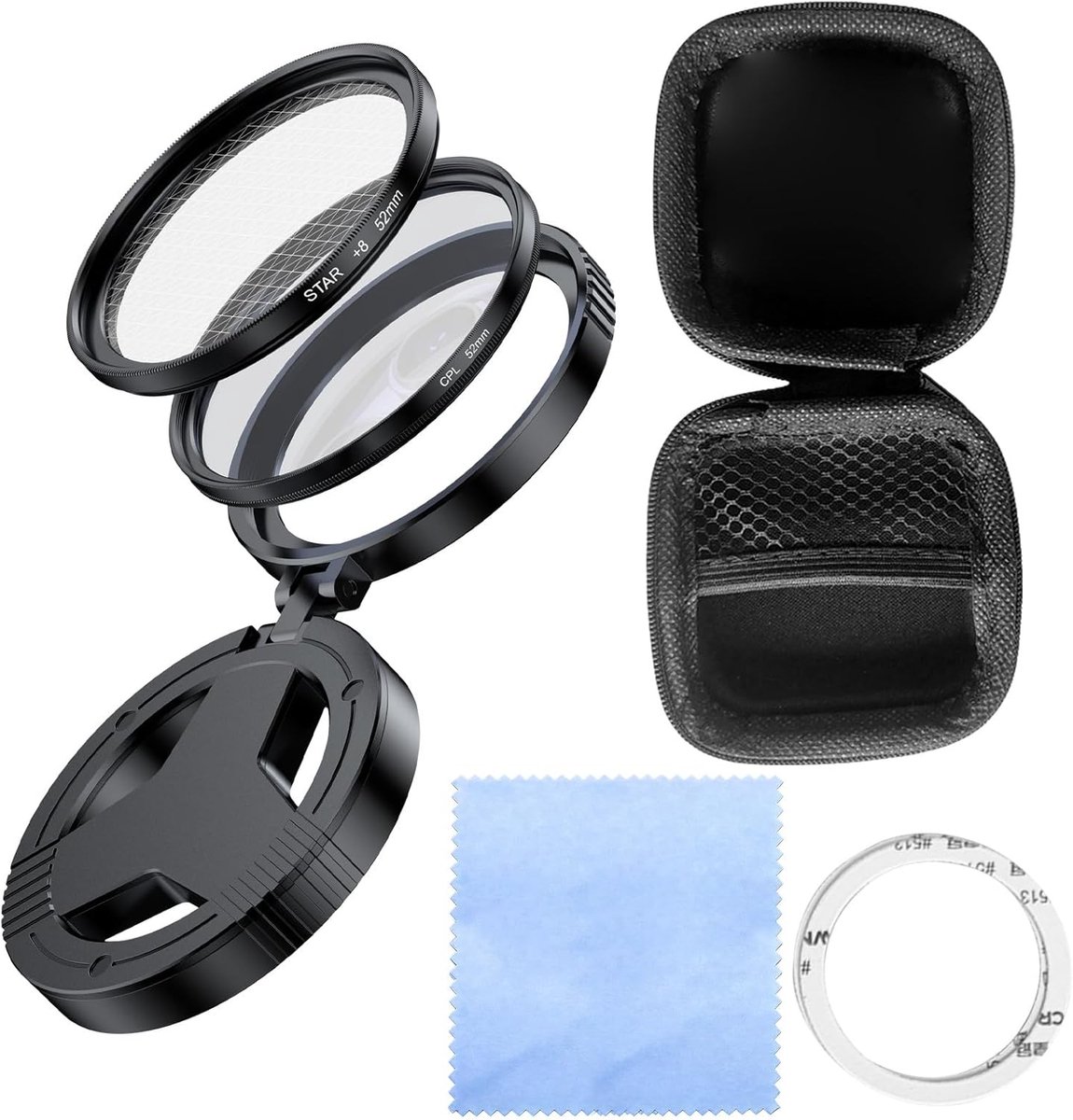 Polarisatiefilter Camera - CPL Filter - Outdoor Fotografie - Magnetische Bevestiging - 5.8 cm Diameter - Zilver Grijs