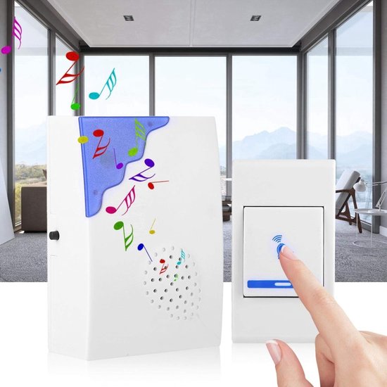 Ring Bell,ABS Slimme Deurbel 2 AA Batterijen Draadloze Deurbel,Weerbestendige Ontvanger Zender Ring Bell Chime,voor Residentieel Ziekenhuis Laboratorium — afbeelding 4