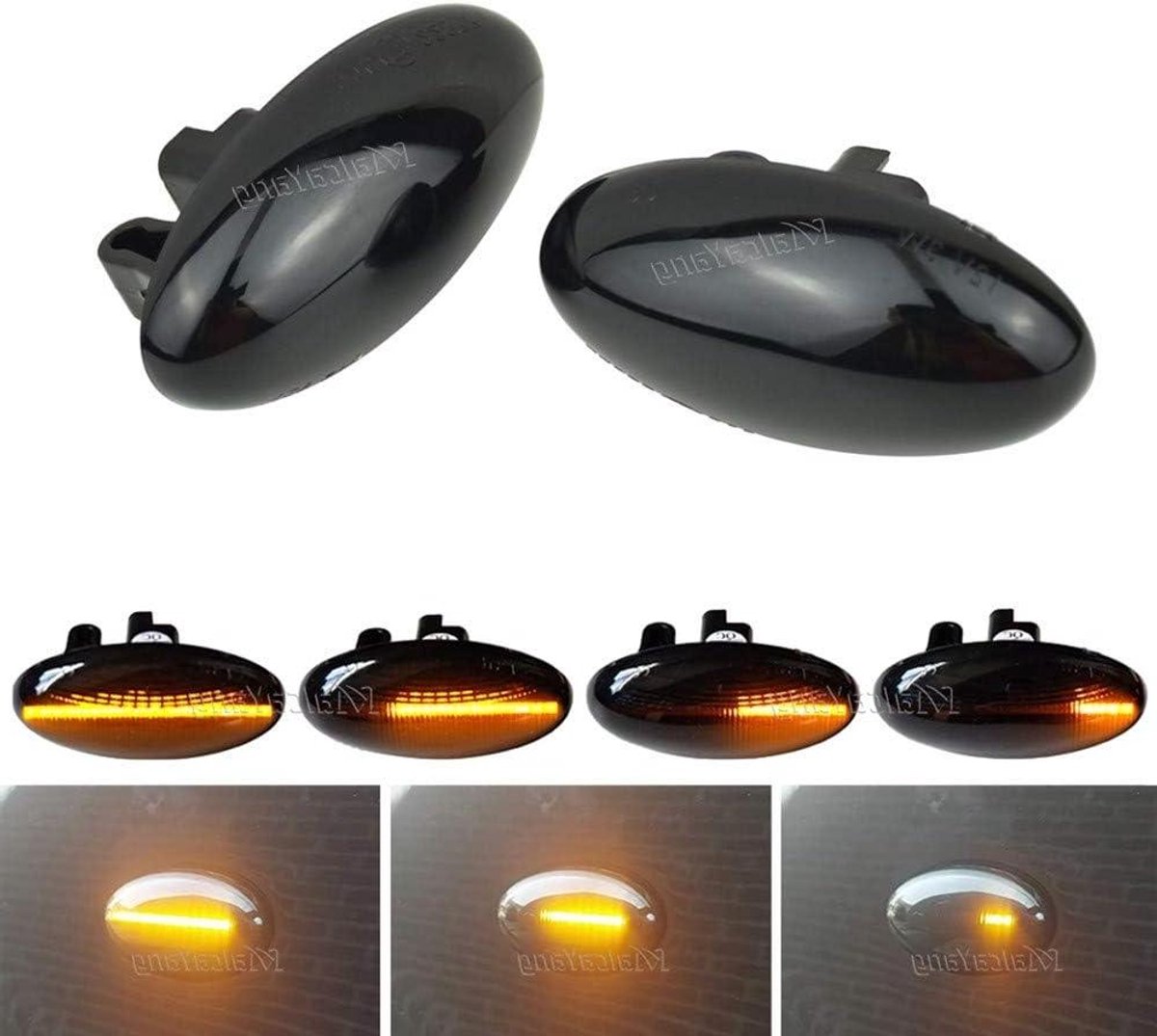 Een paar Dynamische Zijverlichting voor C1 C2 C3 C4 C5 C6 Xsara Picasso C-Elysee C-Crosser Berlingo Jumpy 107 1007 108 206 301 307 407 4007 607 Expert Partner Traveller