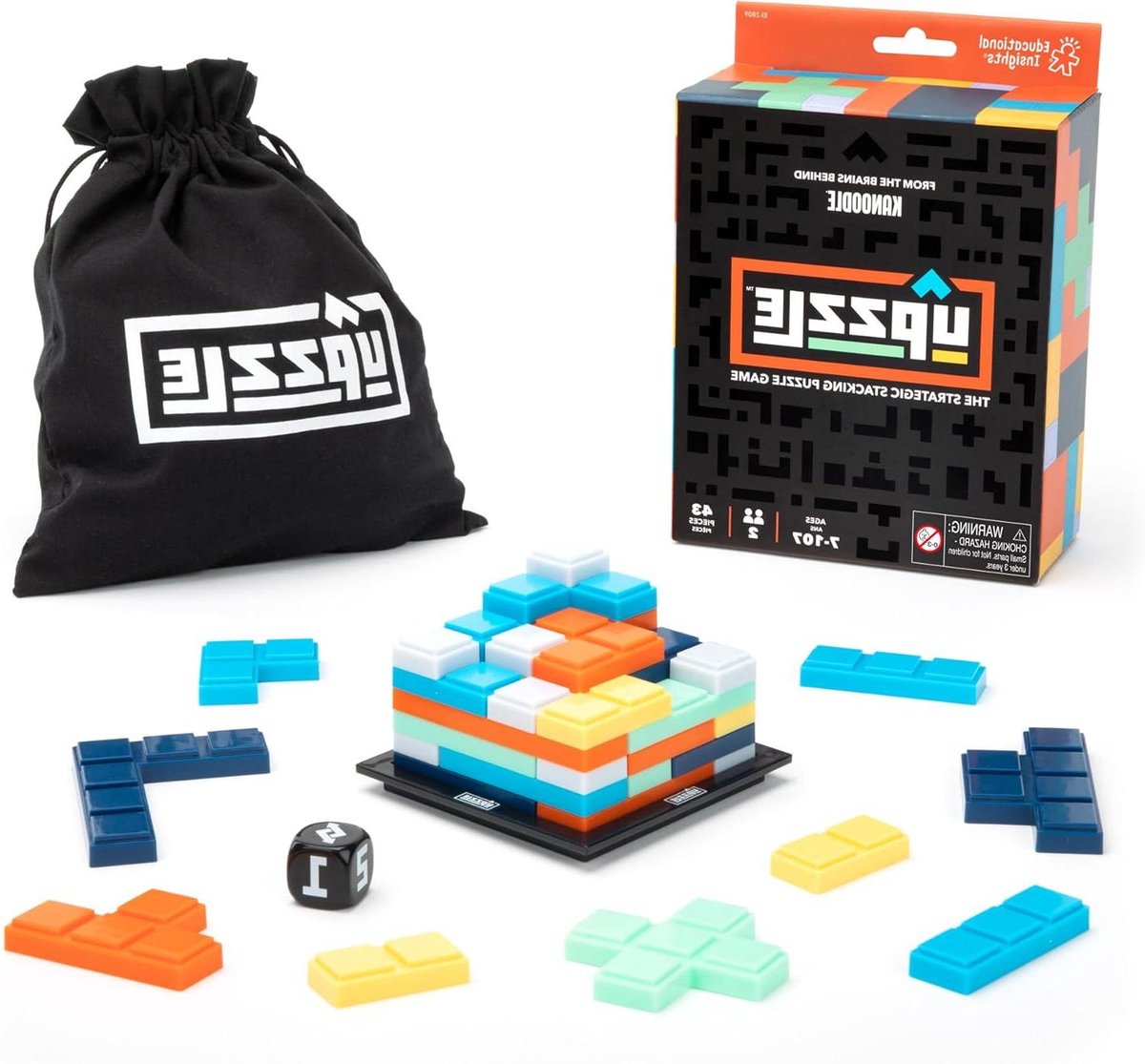 Strategische Kubussen - Puzzelspel - Logisch Denken - Compact Reisformaat - 2 Spelers - Blauw