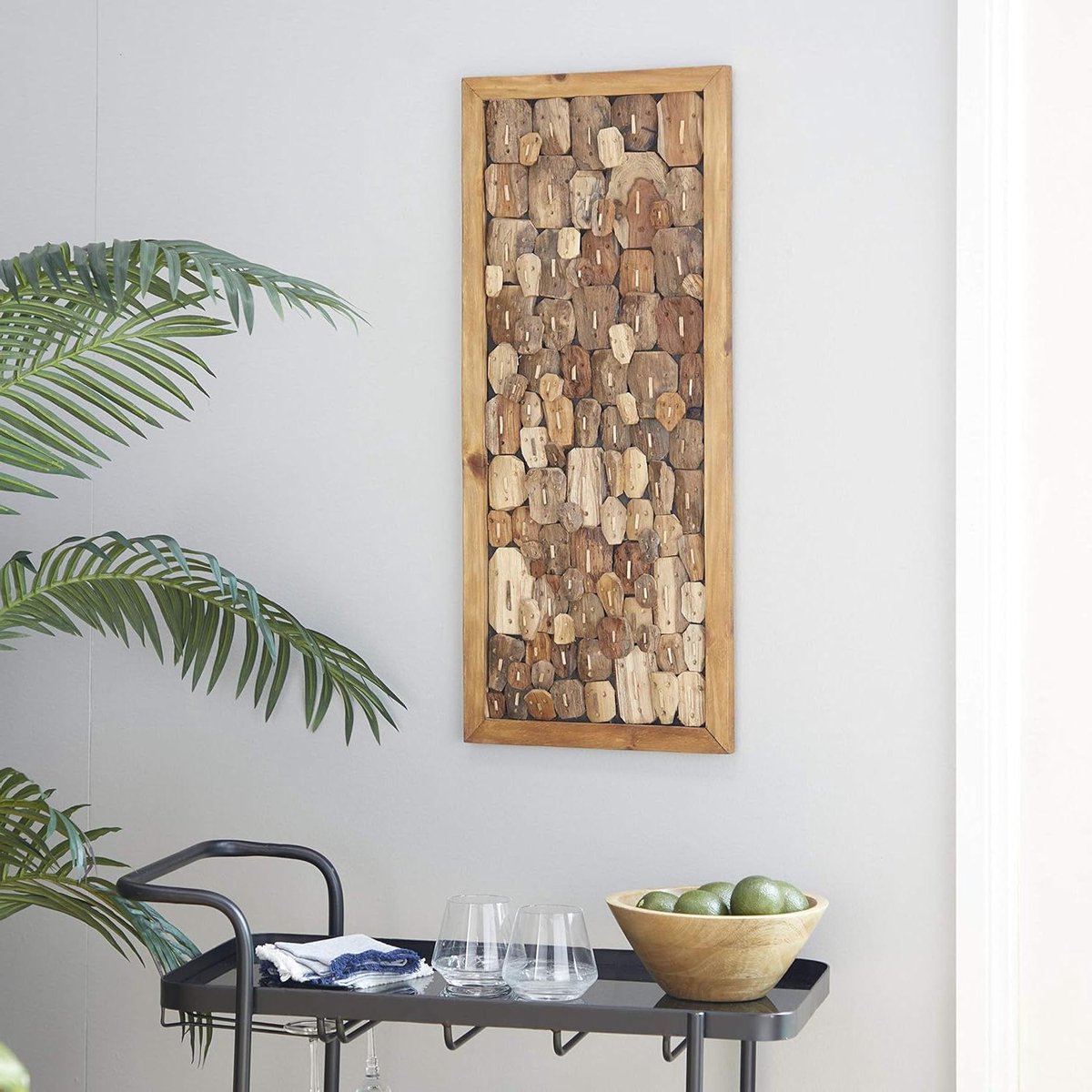 Wanddecoratie Hout - Muursculptuur Abstract - Woonkamer Decoratie - Rustiek Organisch Ontwerp - 31 Inch Hoog - Bruin
