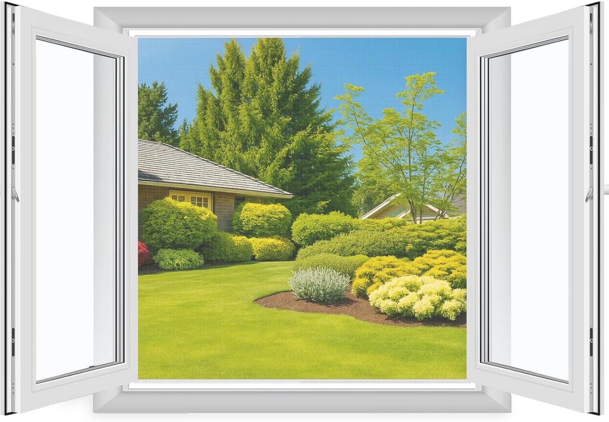 Insectenhor Set - Raamhorren Vliegengaas - Frisse Lucht Binnen - Doe-het-zelf Installatie - 110x130cm 2 Stuks - Wit