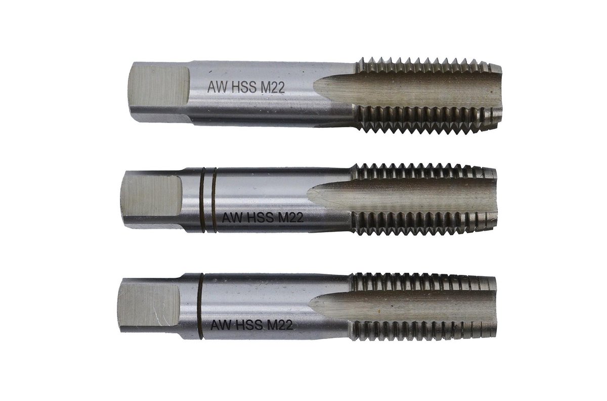 AWTOOLS Black Line - Handmatige Tapset - M8x1,25 - HSS M2 Staal - 3-delig