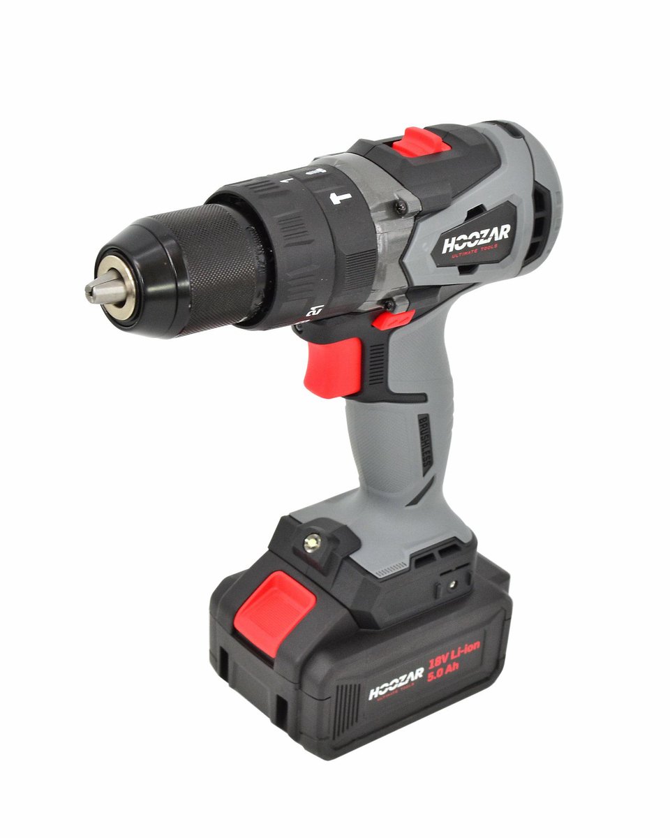Hoozar CDH80BL-T1 - Accuboormachine - 18V - Borstelloze Motor - 80 Nm