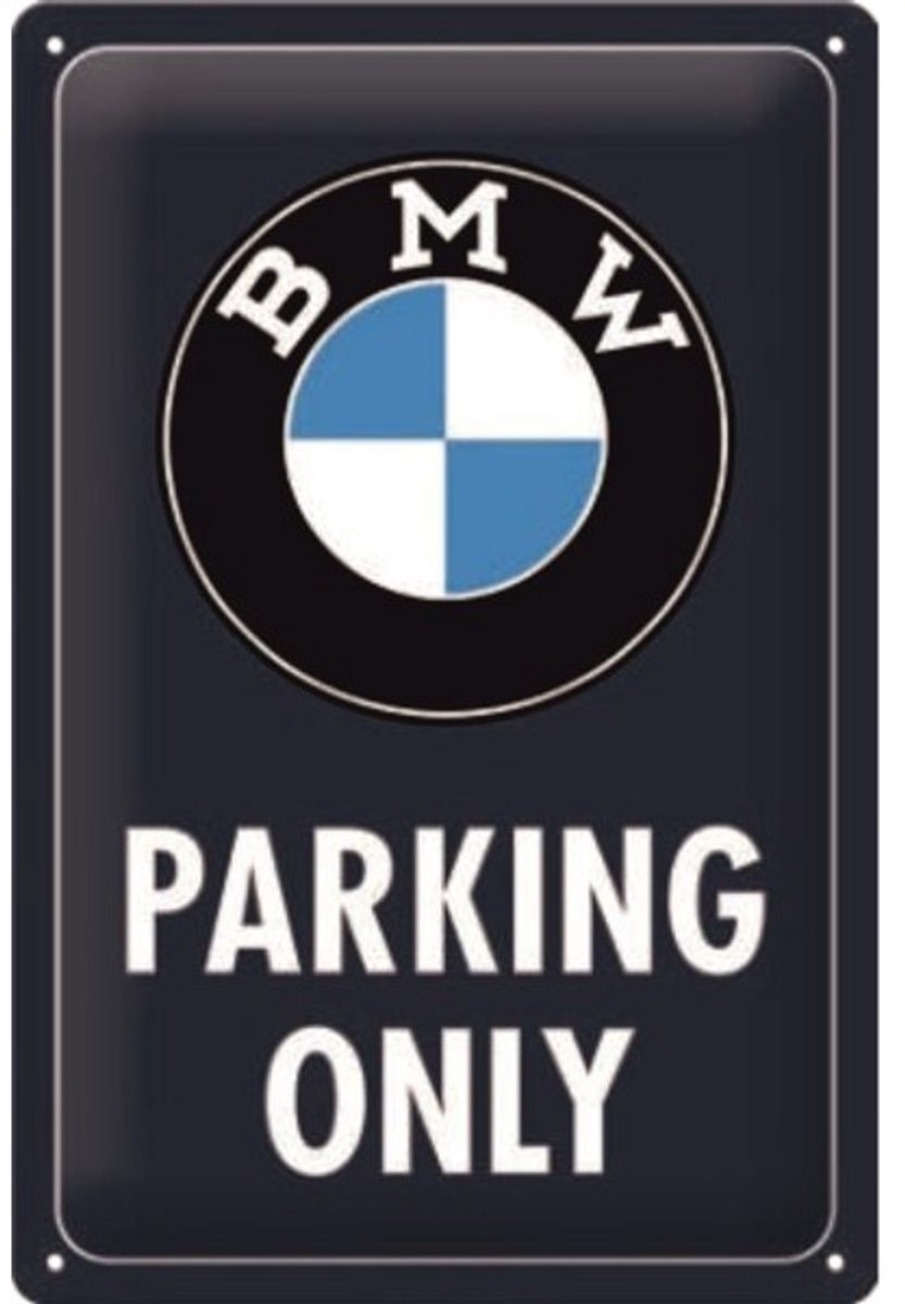 Wandbord Garage - BMW - Parking Only Classic Blue