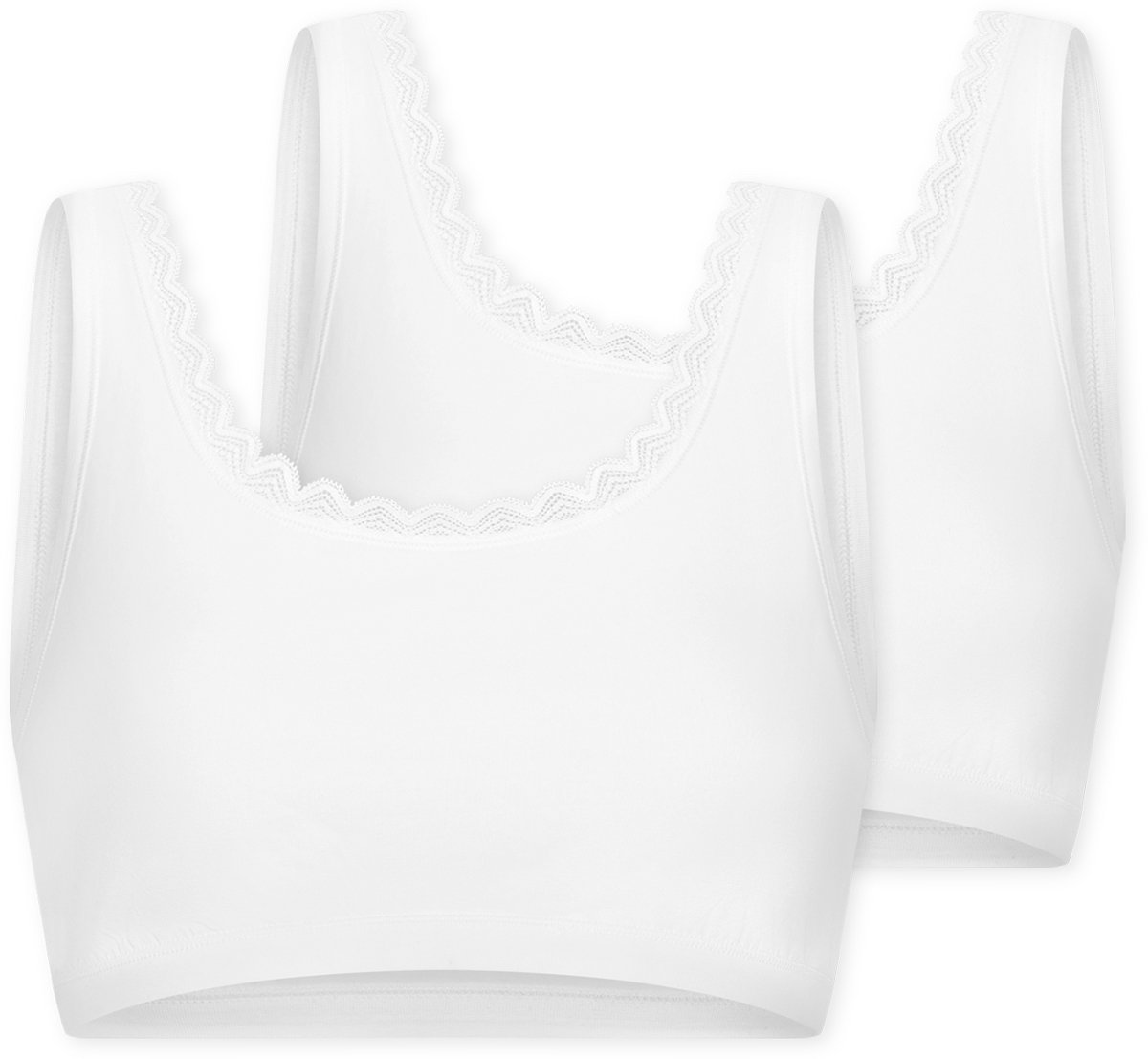 Uncover by Schiesser - 2PACK Bustier Cotton Lace - Dames - wit