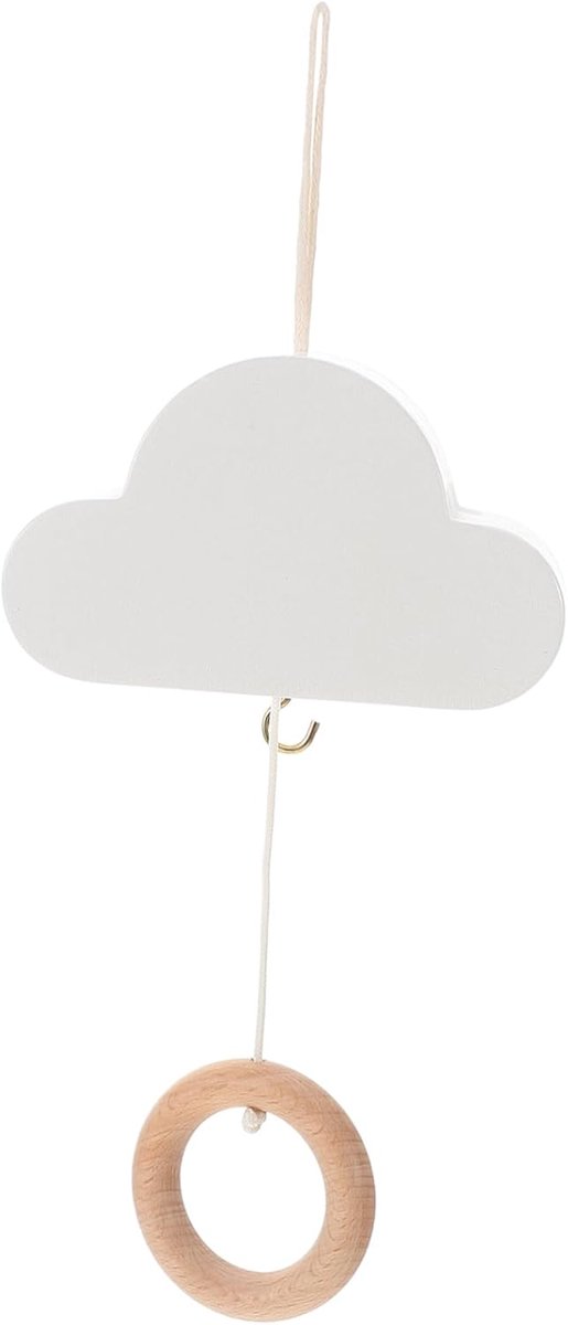 Baby Mobiel - Wieg Mobiel - Babykamer Decoratie - Handgemaakt Hout - 26 x 11.2 cm - Wit