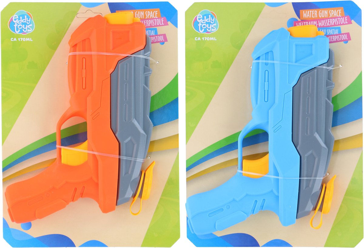 Eddy Toys Waterpistool 170 ml - Water Gun Space - Kinderen Zomer Speelgoed - Oranje of Blauw - 1 Willekeurige Kleur — afbeelding 2
