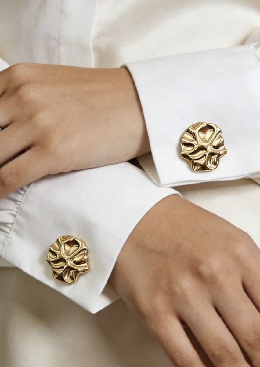 Knopen set kraag - button covers - knopen set - buttoncovers - decoratieve knopen - knopen voor op een blouse - knopen voor aan mouwen - knopen - button set - 2 paar - button covers - Afneembare Manchetten