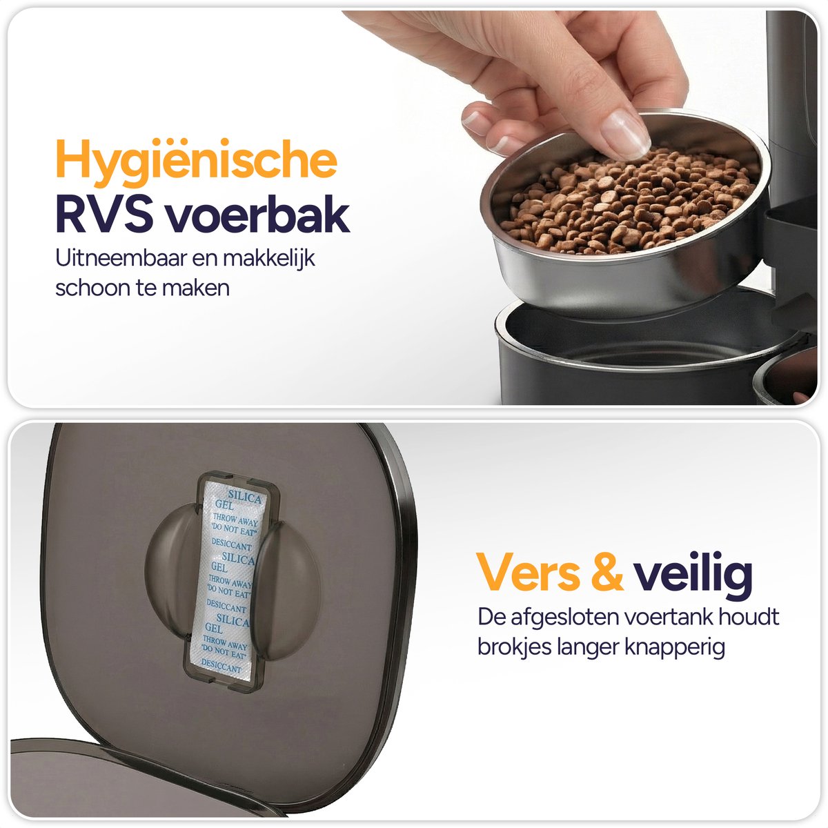 Viervoeter Feed Pro Dual - Automatische Voerbak 7L - HD camera & Audio - Kat en Hond - Voerautomaat met App - Zwart thumbnail 4