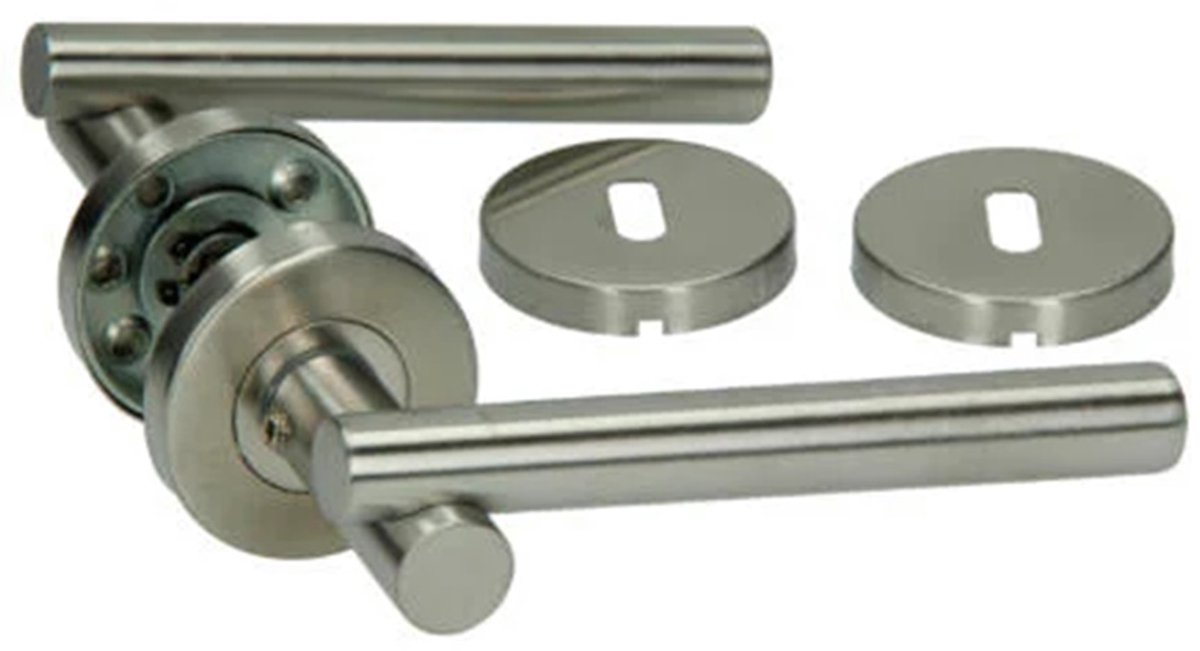 Yale Roy BB deurklinkset op rozet 53mm inox