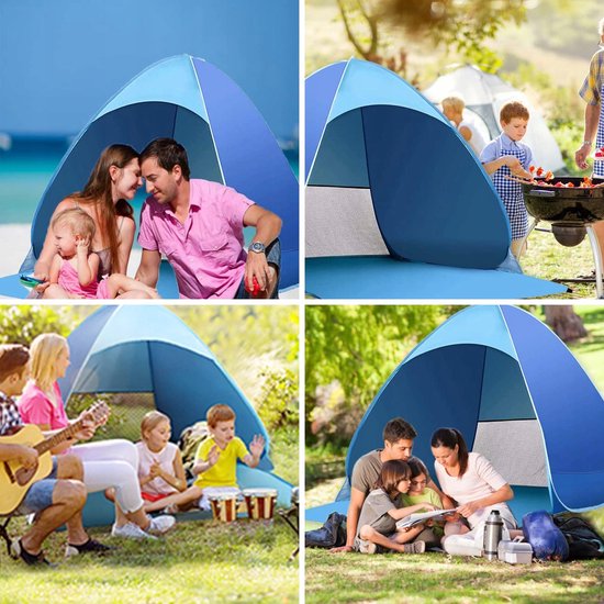 Strandtent - Pop-up Tent - Zonbescherming & Waterdicht - Automatisch Openen - Lichtgewicht - 160x150x110cm - Voor Strand, Kamperen & Picknick - Geschikt voor 2-3 personen van Merkloos — afbeelding 2