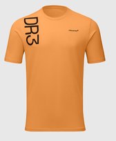 Oranje McLaren F1 T-shirt met 'DR3' logo op de borst.