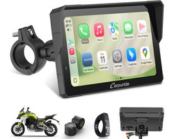 CARPURIDE W702SPro +TPMS - Motorfiets Carplay-scherm - Plug-and-play BM05-beugel - bedrade controller - CarPlay en Android Auto