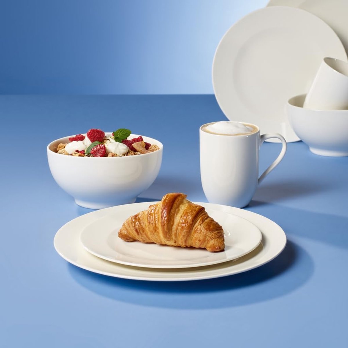 Ontbijtbord - Salade bord - Diverse maaltijden - Vaatwasmachinebestendig - 23 cm rond - Wit