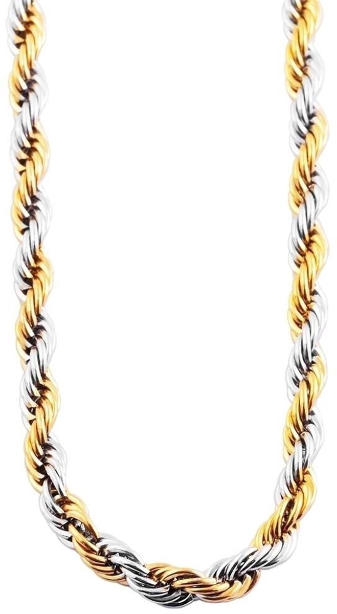 AKZENT Accent Unisex Ketting Rixa "Rixa", roestvrijstalen koordketting, tweekleurig, 50+5 - 70+5 cm